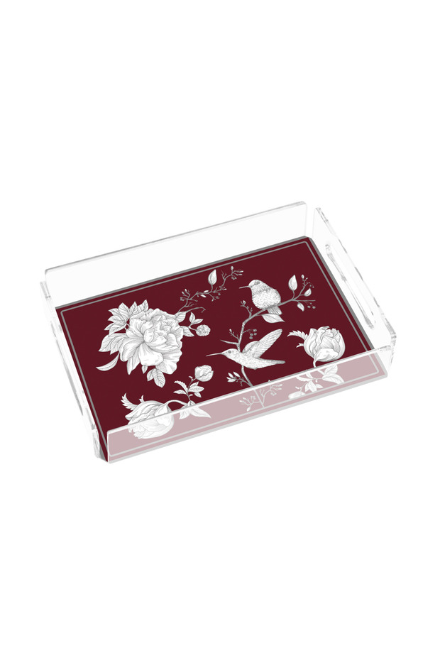 Rose Glow Burgundy 25X17 Plexiglass Tray