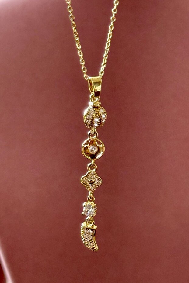 Steel Luck Figured Y Necklace