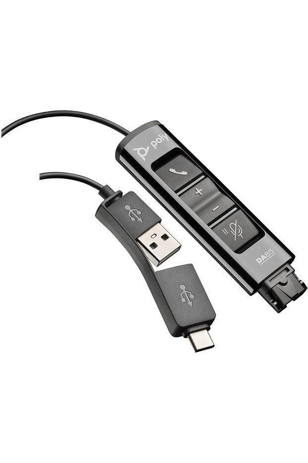 محول رقمي بولي- DA85 من USB-A الى USB-C يعمل ي بتقنية الفصل السريع لسماعات الرأس - حماية سمعية