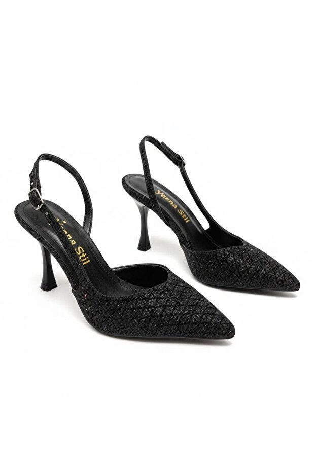 New Season 9cm Thin Heeled Wedding Engagement Stylish Women's Shoes with Open Back and Side Buckle