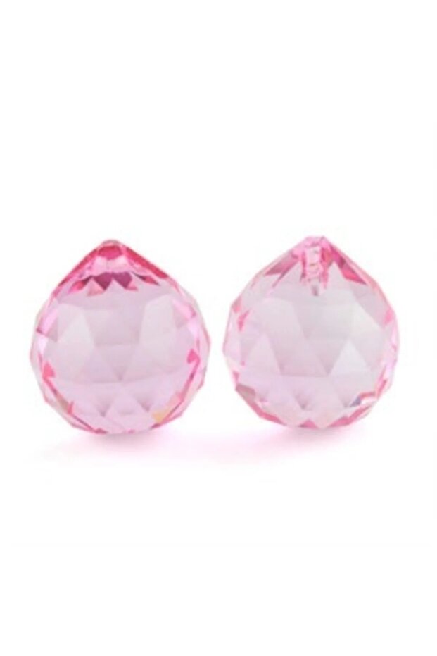 20 MM Pembe Top Avize Taşı 5 Adet - 1