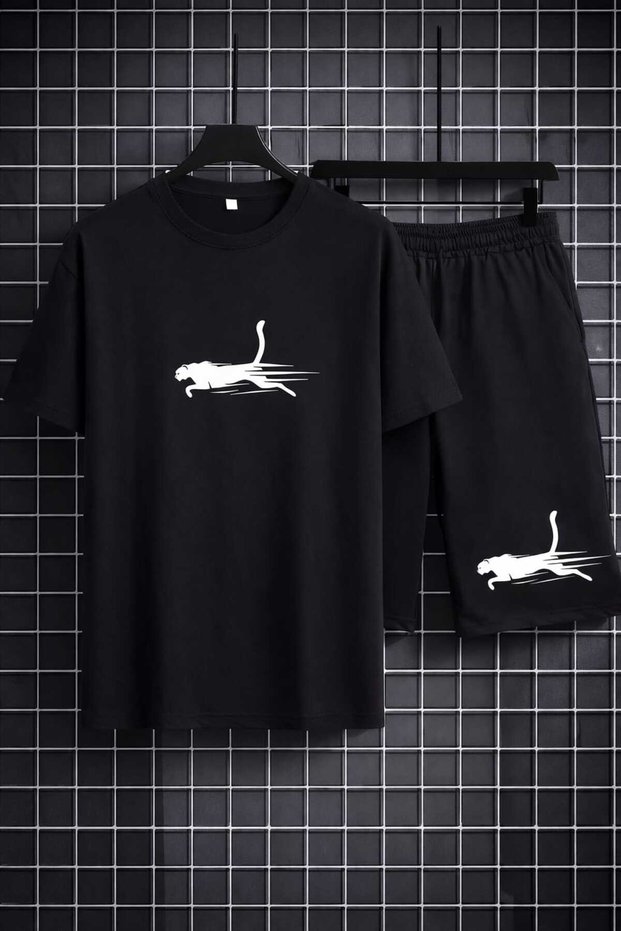 T-Shirt Shorts Panter Printed Women's / Men's
