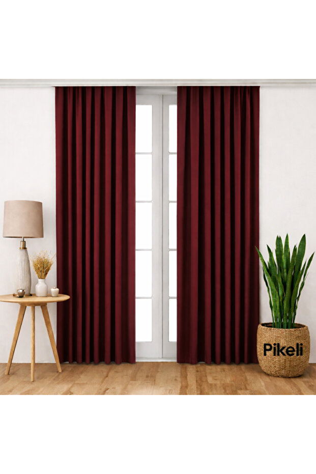 Luxury Blackout Blackout Curtain - Light Blocking - Heat & Sound Insulating (Bordo)