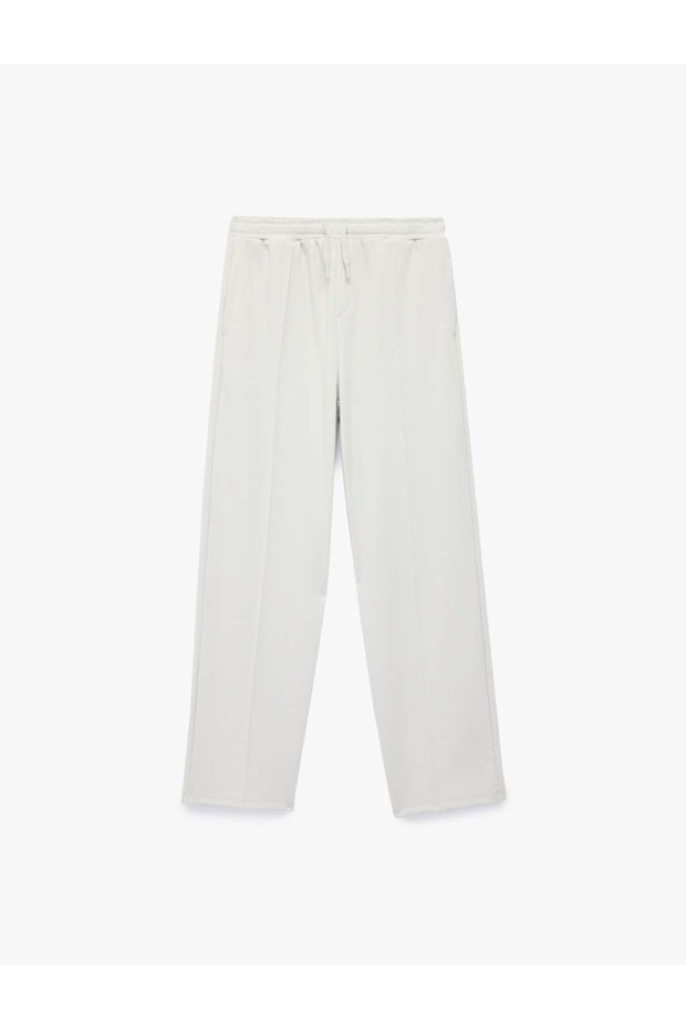 Lace-Up Viscose Blended Gray Boys' Sweatpants 6Skb40090Tk