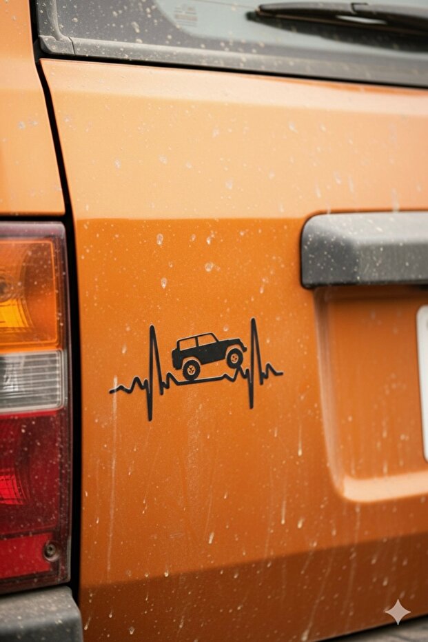 Off Road Jeep Design Heartbeat Pulse Rhythm Sticker Auto Sticker 20 cm