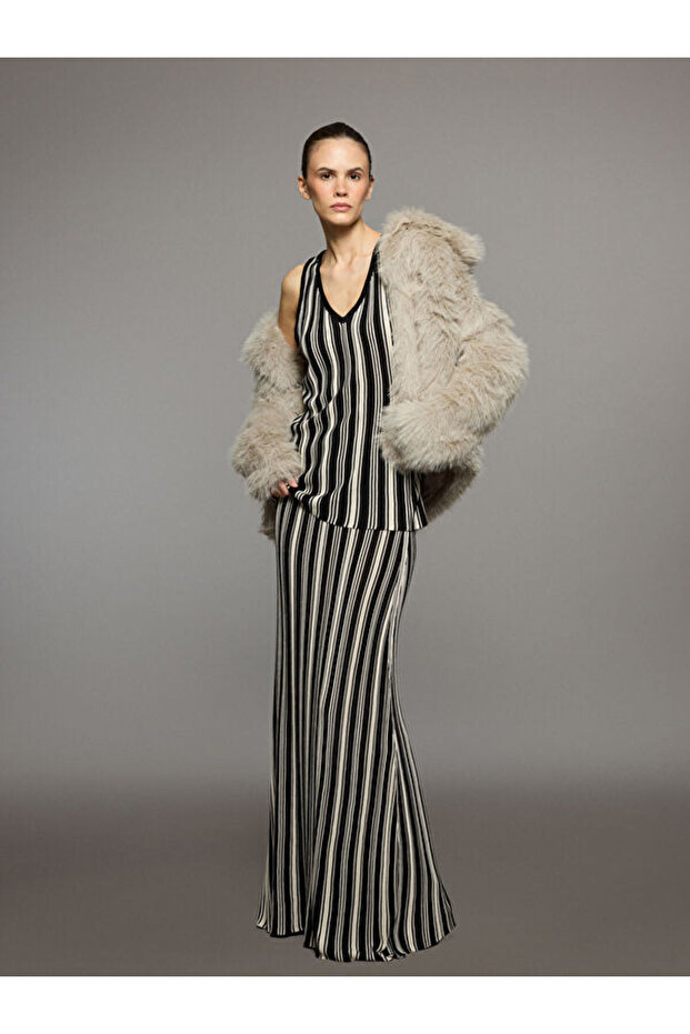 Timeless Clothing & Timeless Choices Striped Skirt with Drawstring Waist