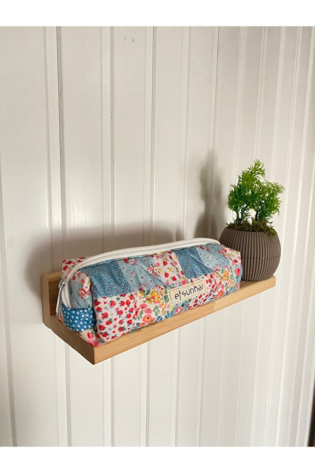 Patchwork çiçekler kapitone kalemlik - 2