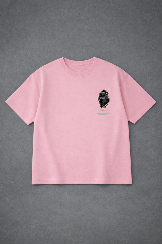Oversize Unisex T-Shirt 100% Cotton Comfortable Fit Essential Words Penguin Printed T-Shirt