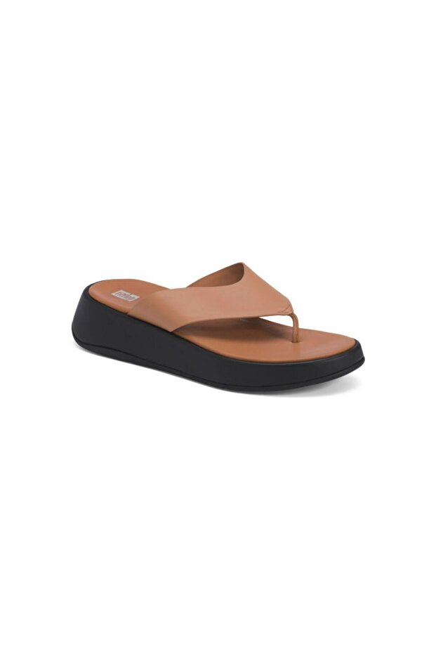 F-Mode Leather Flatform Toe-Post Sandals - 1