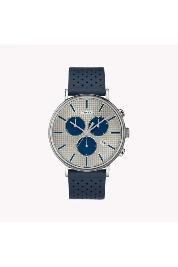 Men's Blue Leather Watch, Silver Dial | Tw2r97700