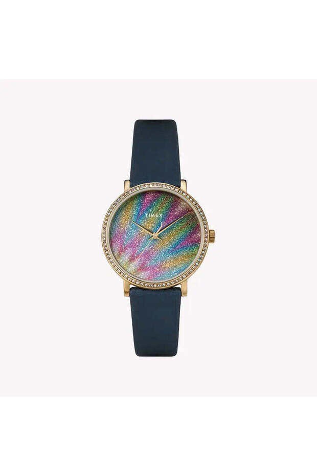 Women's Blue Leather Watch, Brass Case | Tw2u40800