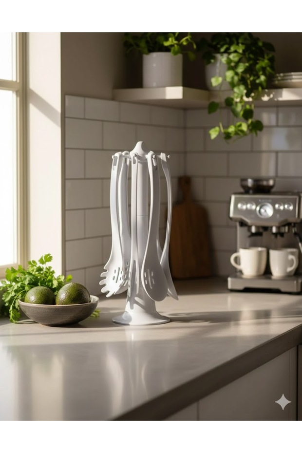 Alsace 5-Piece Serving Set with Stand – Light Gray 12.5 X 12.5 X 37 cm