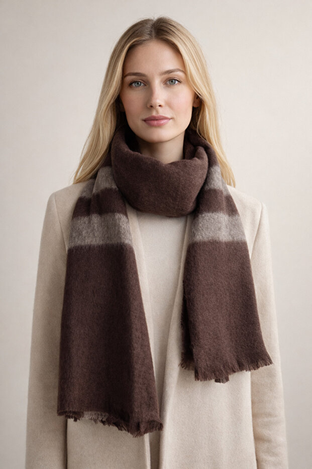 Plaid Scarf Square Patterned Women's Shoulder Shawl - Soft Textured Winter Women's