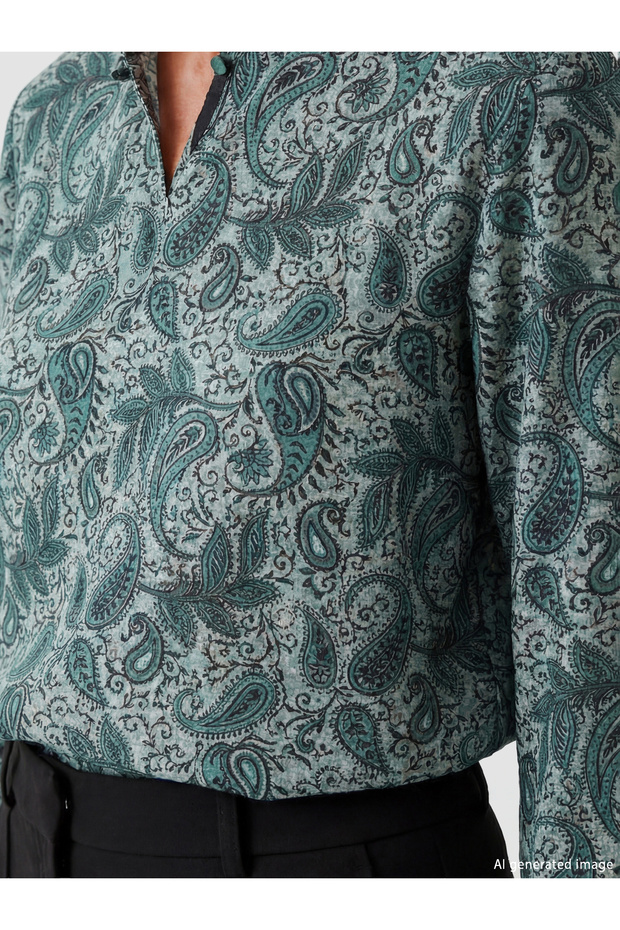 طاقم الرقبة منقوشة بلوزة - 3