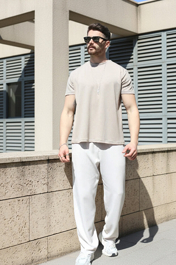 Men's Stone Regular Modal Fabric Non-Fading Color Silky Texture Non-Ironing T-Shirt