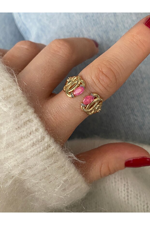 Limited Edition - Colorful Stone Bottom Adjustable Women's Ring