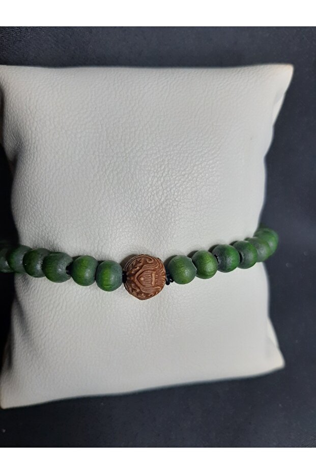 Bamboo Wooden Bracelet 8 mm Green Unisex