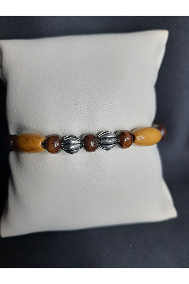 Oval Bamboo Wood Bracelet 6 mm Brown Unisex
