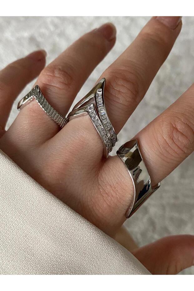 Limited Edition - 4-Piece Separate Use Row Zircon Stone Bottom Adjustable Women's Ring