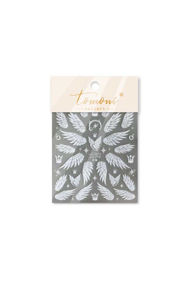 1pcs 5D Relief White Laser 3D Angel Wings Swan Feather Crown Starlight Pearl Gem Adhesive Nail Art S