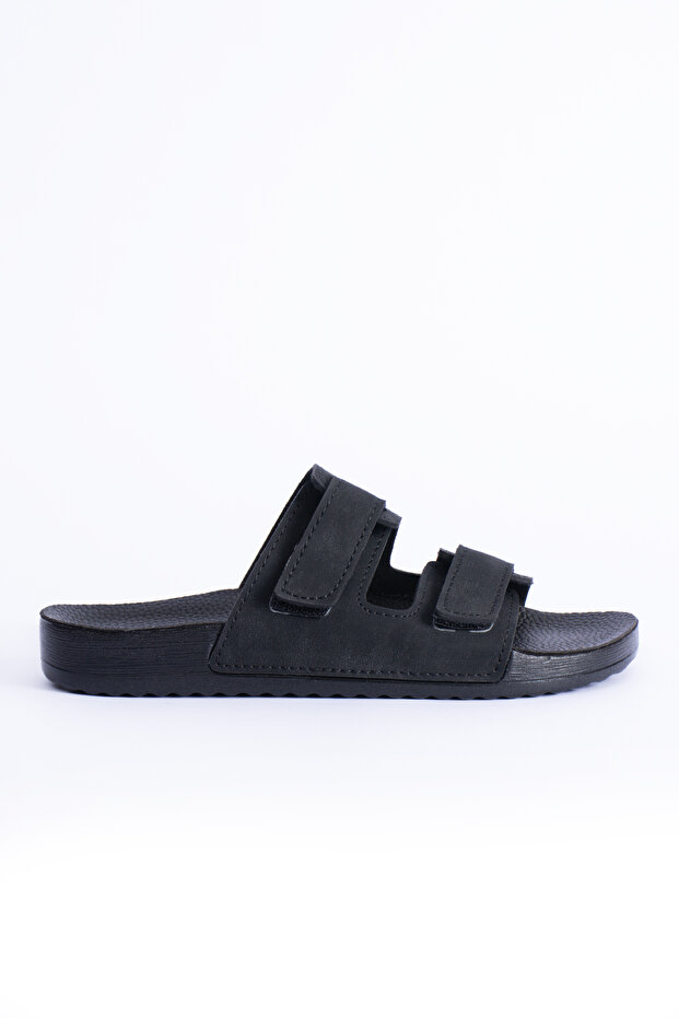 Duster Men's Nubuck Look Double-Strapped Adjustable Velcro Anatomical Sole Daily Slippers