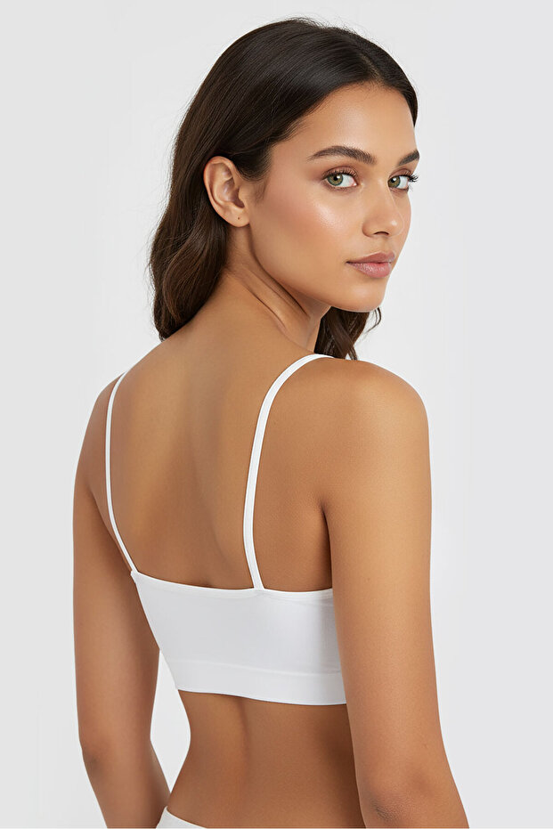 صدرية نسائية بدون خياطة مع حمالات رفيعة وحشوة داخلية - 2