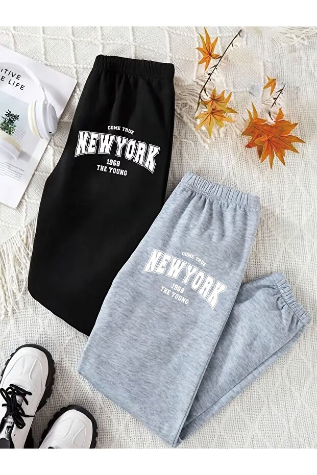 بنطلون رياضي للجنسين من طراز New York Jogger - تصميم مريح مع أطراف مطاطية
