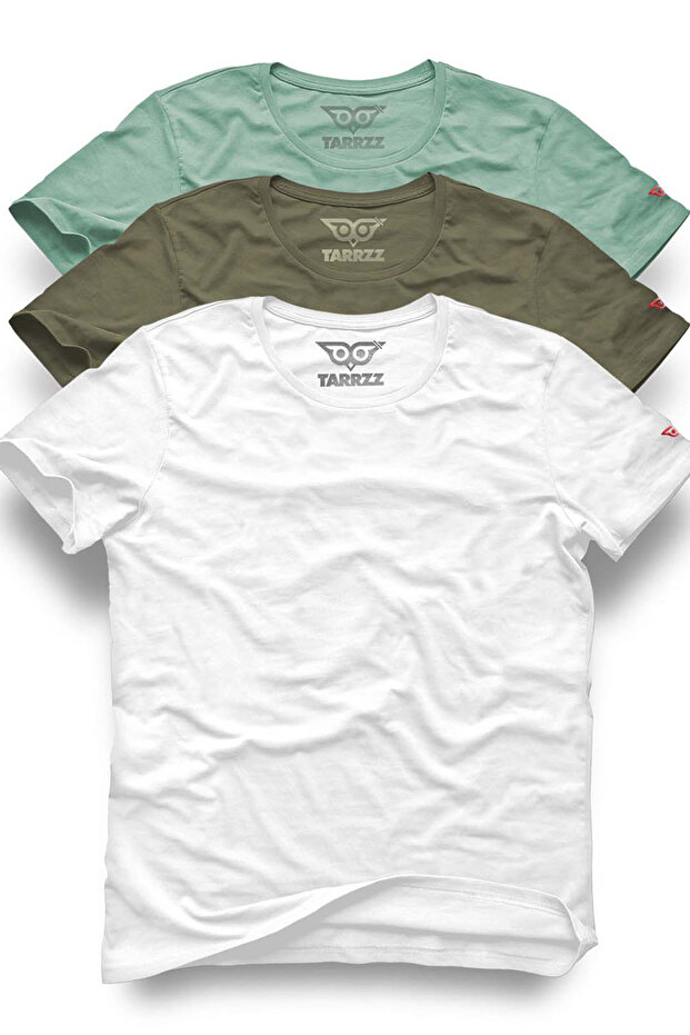 Regular Fit Unisex Basic Tshirt 3-Pack Short Sleeve Crew Neck 100% Cotton Basic T-Shirt Set