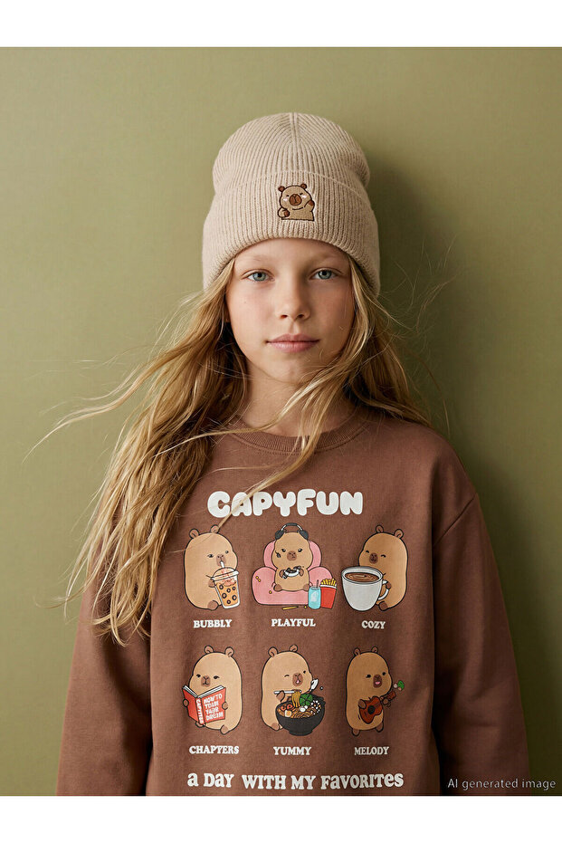 Animal Embroidered Girl's Beret