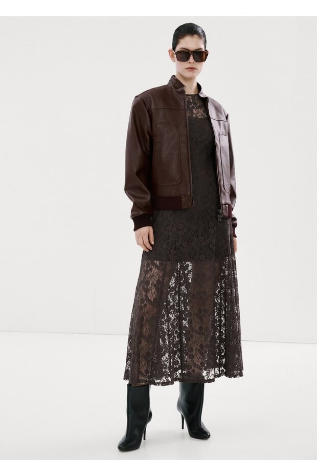 Şerit yakalı cepli ceket - 2