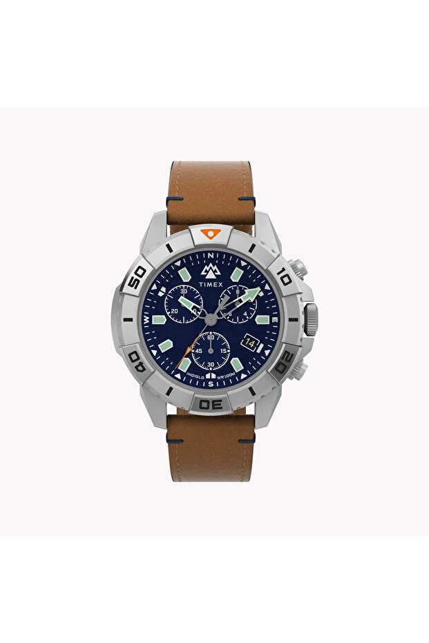 Men's Eco-Friendly Tan Leather Watch, Silver Case | Tw2u20200