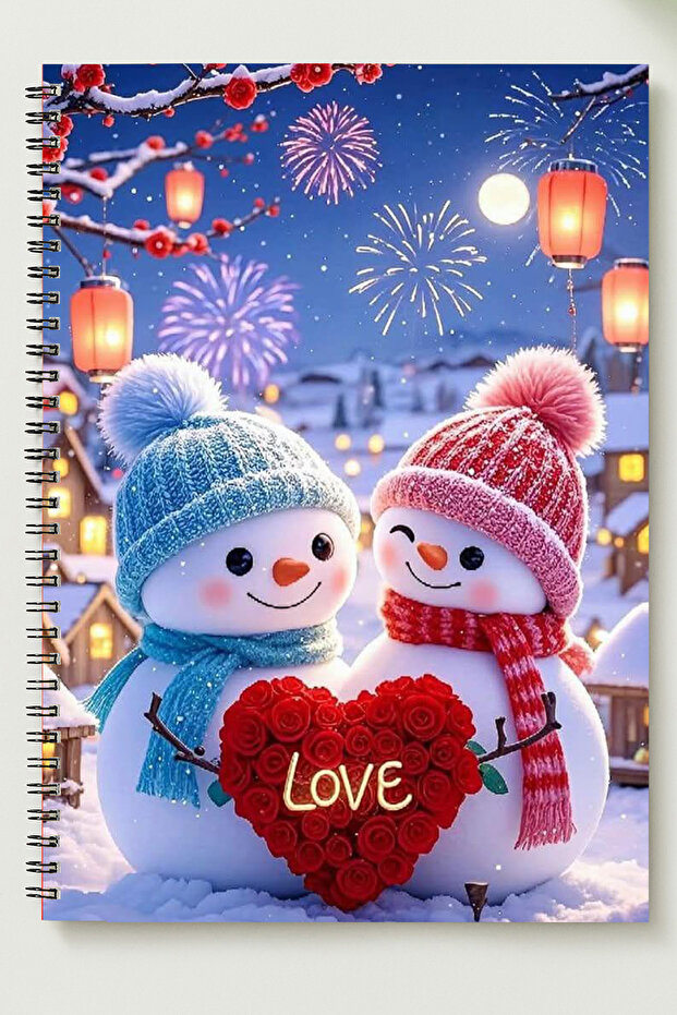 Valentine's Day (Couple Themed) A5 Metal Spiral Bound Unlined Thick Bristol Cover Couple Themed Notebook
