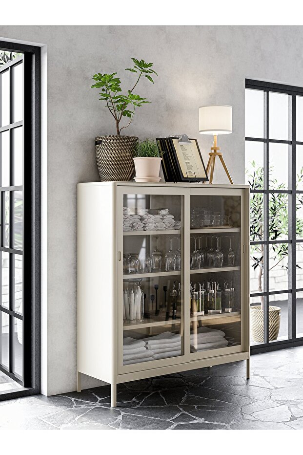 مصباح طاولة، رمادي/أبيض - 5