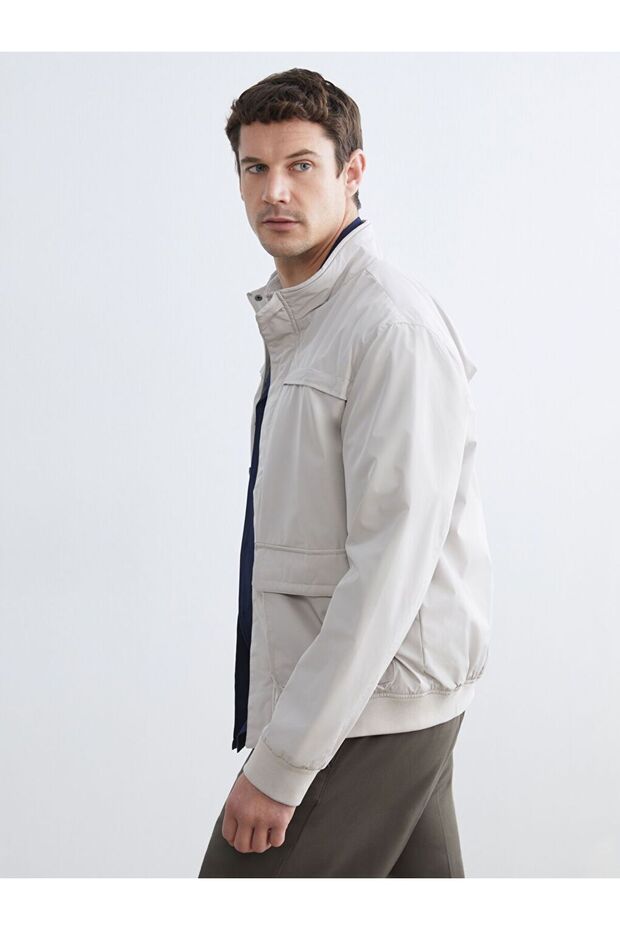 Lcwaikiki Classic Gray Stand Collar Men's Jacket