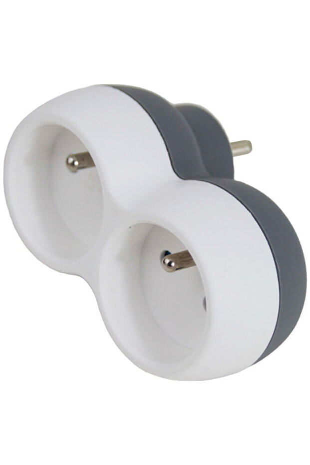 ELEC. SOCKET SPLITTER 2 SOCKET WHITE/GREY - 2