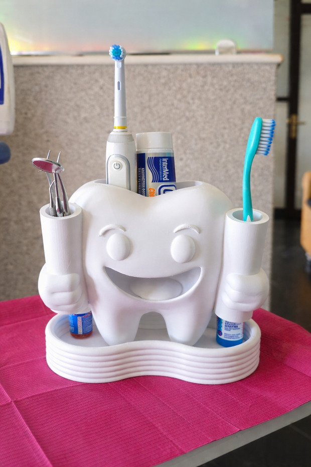 حاوية معجون الأسنان لفرشاة الأسنان السعيدة - 1