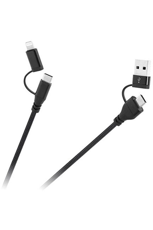 CABLU USB A/C - USB C/LIGHTNING (2+2) 1M - 1
