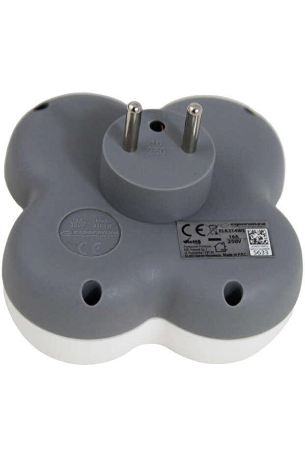 ELEC. SOCKET SPLITTER 4 SOCKET WHITE/GREY - 4