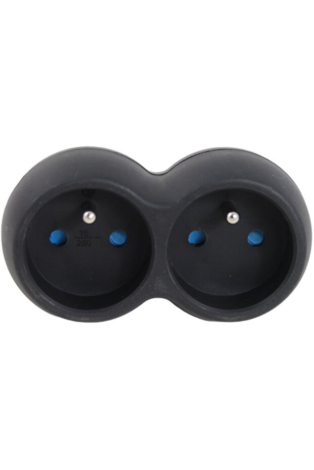 ELEC. SOCKET SPLITTER 2 SOCKET BLACK - 1