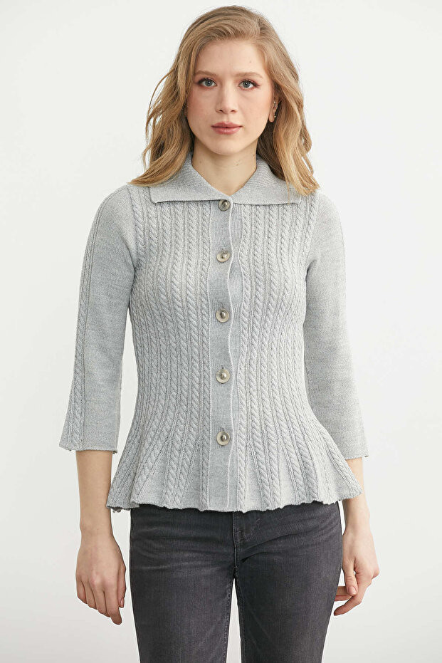 Women's A.Gray Polo Collar Buttoned Jacket 712104-31791.1