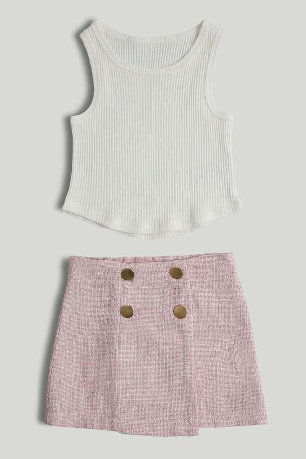 Pink Skirt and Top Outfit