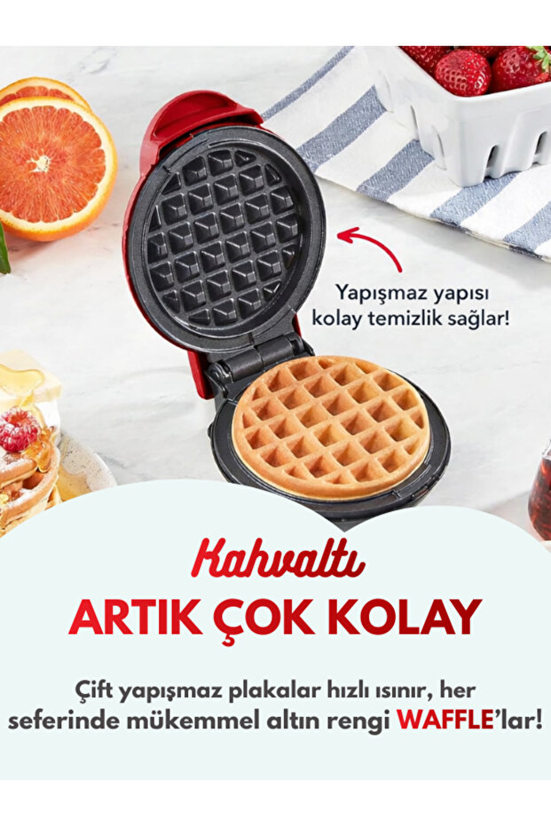 Wp-Mk03 Mini Waffle Machine Red Diameter 12cm - 5