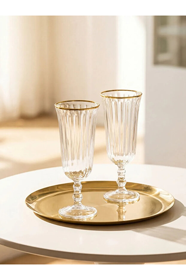 Lcw Home Colorless Water Glass with Footed Base, Set of 2, 180 ml