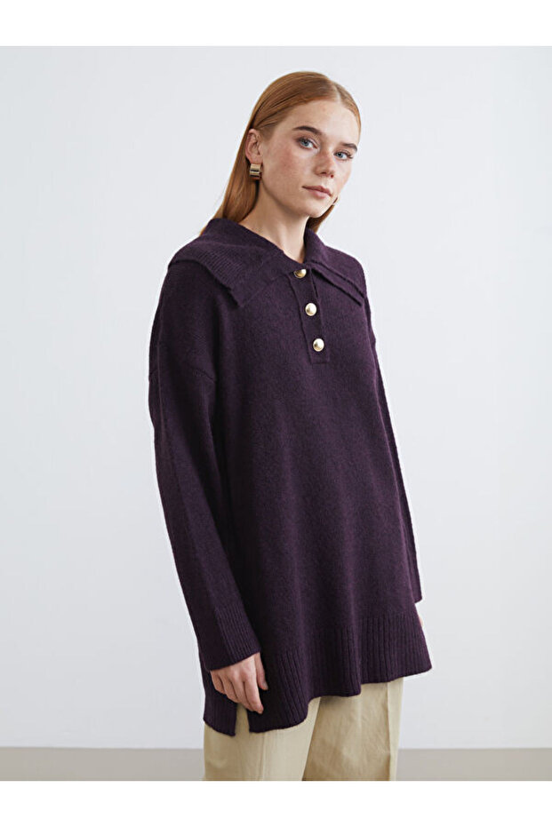 Esvab • Modern & Distinctive Devrik Roba Collar Women's Knitwear Sweater