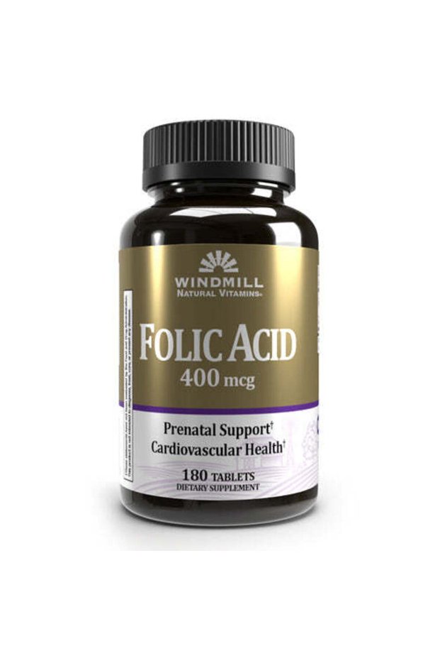 400mcg Folic Acid Cardiovascular & Prenatal Support Supplement - gluten free, sugar free, s