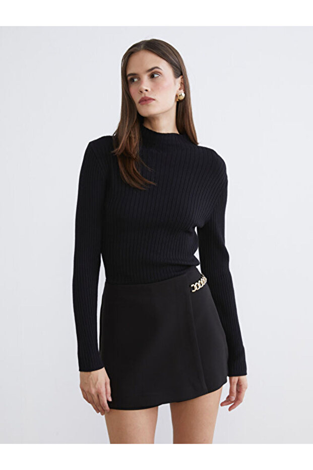 Esvab • Modern & Distinctive Half Fisherman Roba Collar Women's Knitwear Sweater