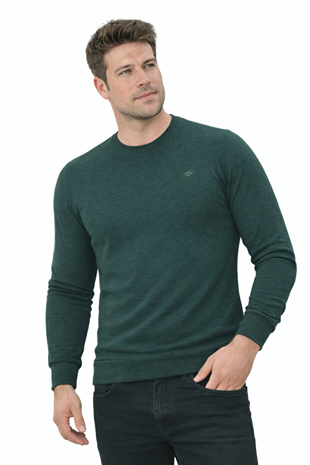 Men's Cotton Crew Neck Cuffed Thessaloniki Fabric Quality Long Sleeve Sweatshirt
