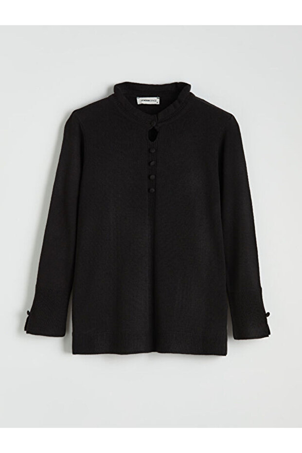 Esvab • Modern & Distinctive Ruffled Stand Collar Women's Knitwear Sweater