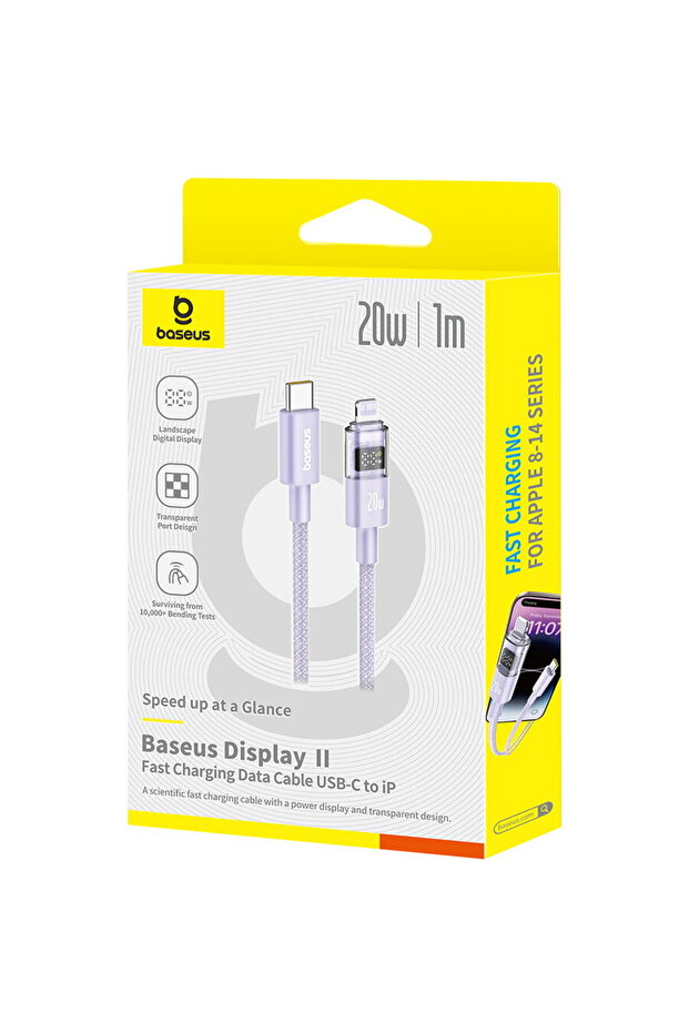 Data cable with digital display, type-c to lightning, 20w, 1m - 7