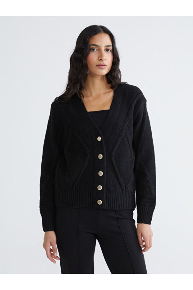 V Planting Self-Embroidered Women's Knitwear Cardigan for Style Enthusiasts from Uzg Store